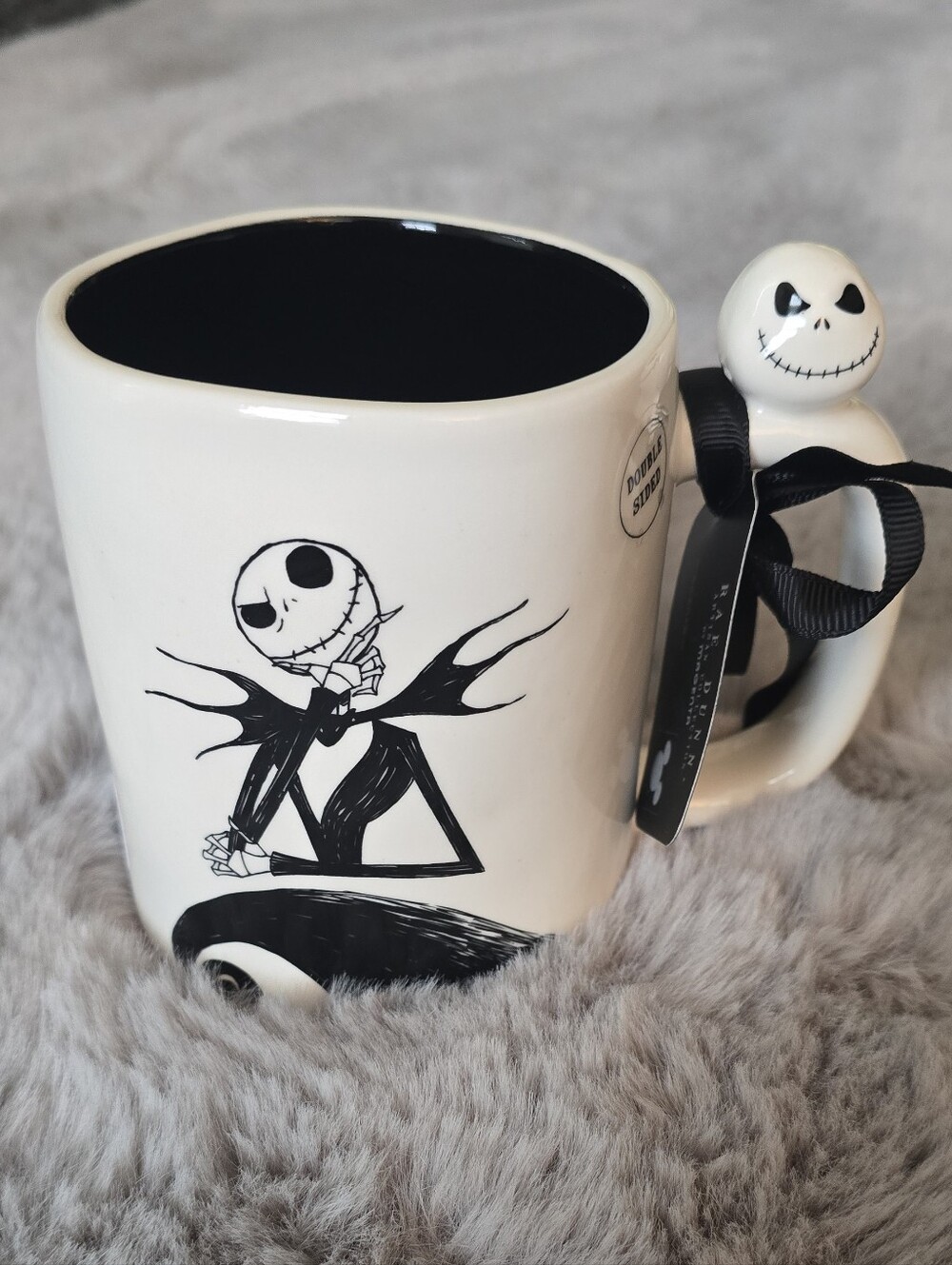 Rae Dunn White & Black Jack Skellington Character Mug